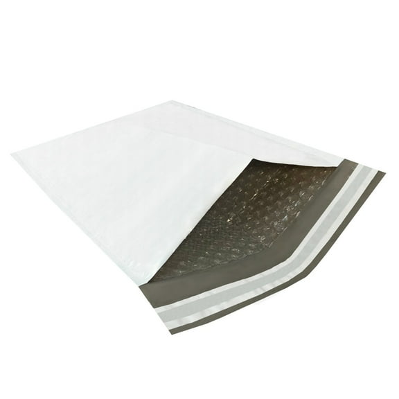 StarBoxes 25 Poly Bubble Mailer Bags 9.5x14.5" - #4 White Self-Sealing