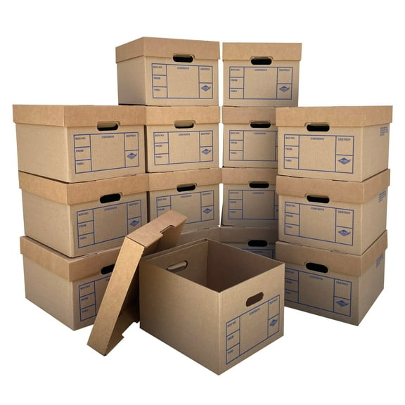 StarBoxes File Boxes 200# Strength, Small, 15" x 12" x 10", 15 Pack