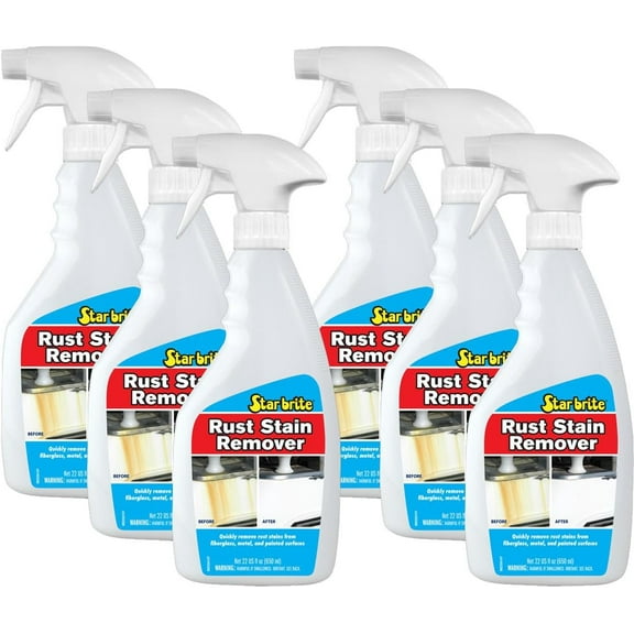 StarBrite Rust Stain Remover Spray 22 oz - Instantly Dissolve Corrosion Stains on Fiberglass, Vinyl, Fabric, Metal & Painted Surfaces - Also Removes Sprinkler Stains - Case of 6