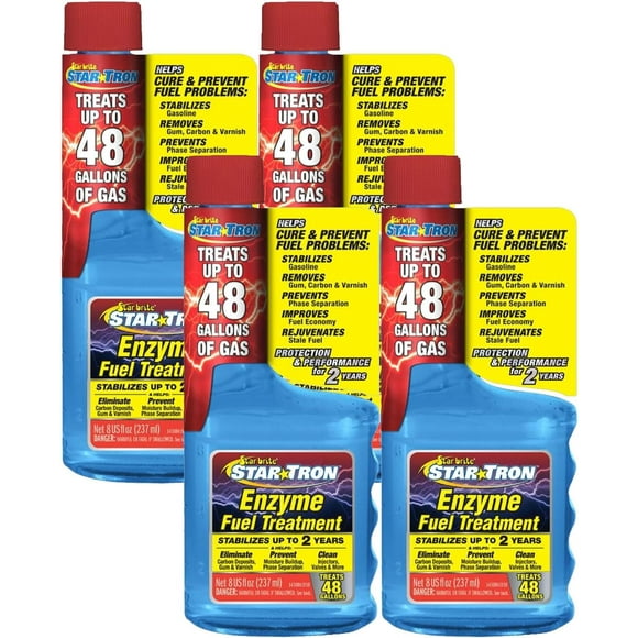 StarBrite Star Tron Enzyme Fuel Treatment, Small Engine Formula, 8 Fl Oz Treats up to 48 Gallons Gas Additive Rejuvenates & Stabilizes Old Gasoline, Cures & Prevents Ethanol Problems - 4 Pack