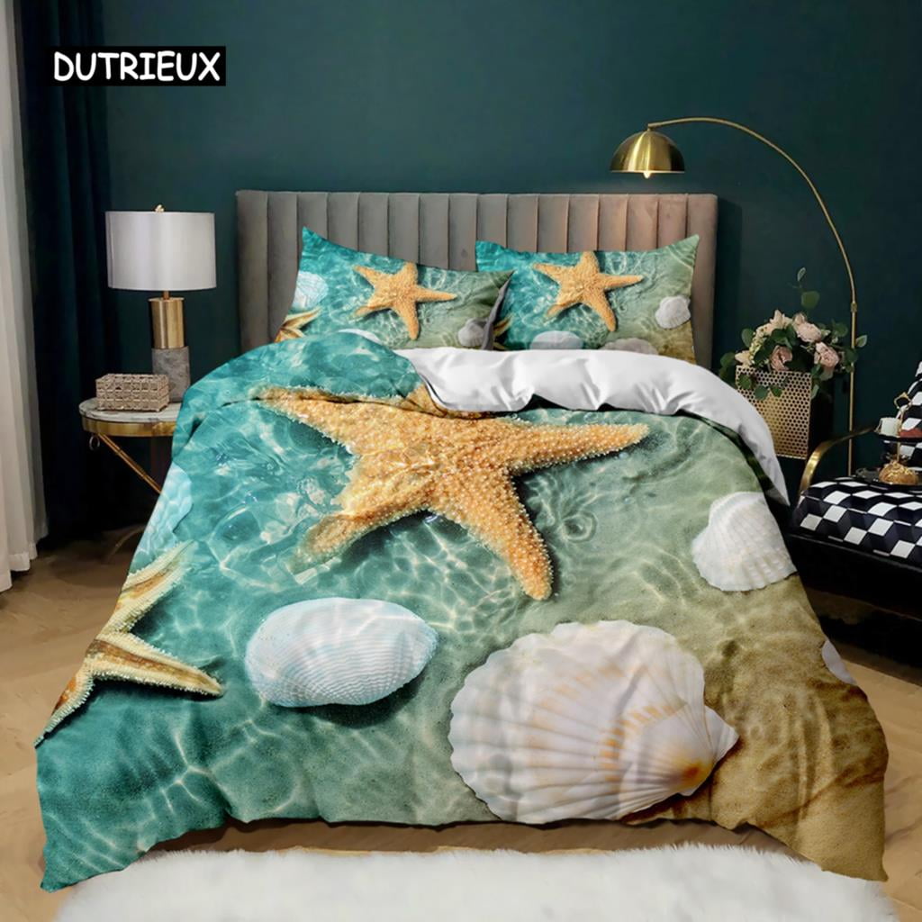 StarDuvet Cover Set Ocean Bedding Set Hawaiian Marine Sea Waves 3D