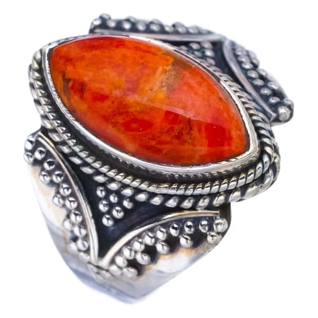 StarGems® Natural Calcite Handmade 925 Sterling Silver Ring 8.25 F3152