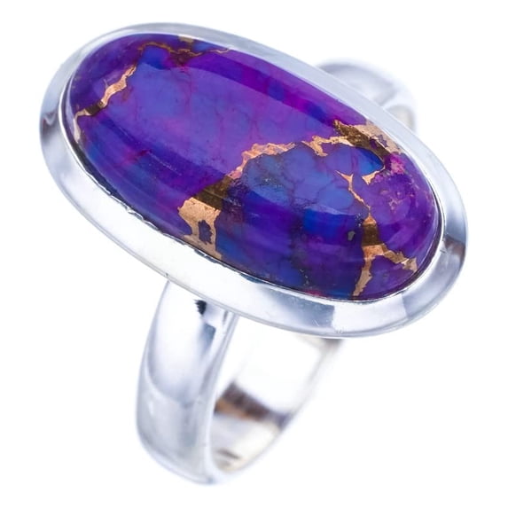 StarGems® Natural Copper Turquoise Handmade 925 Sterling Silver Ring 8.25 F2282