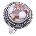 thumbnail image 1 of StarGems&reg; Natural Penut Wood Jasper Handmade 925 Sterling Silver Ring 8.75 F0979, 1 of 6