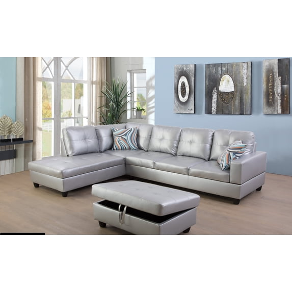 StarHomeLiving Left Facing Sectional Sofa w/ottoman Left Facing
