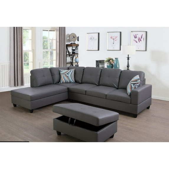 StarHomeLiving Left Facing Sectional Sofa w/ottoman Left Facing