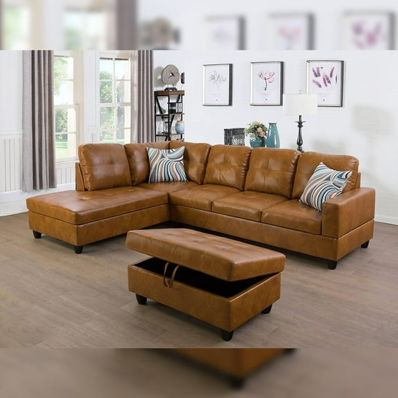 StarHomeLiving Left Facing Sectional Sofa w/ottoman Left Facing