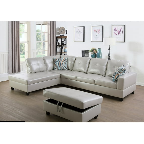 StarHomeLiving Left Facing Sectional Sofa w/ottoman Left Facing