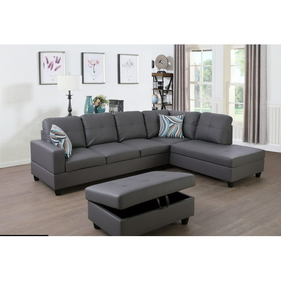 StarHomeLiving Left Facing Sectional Sofa w/ottoman Right Facing