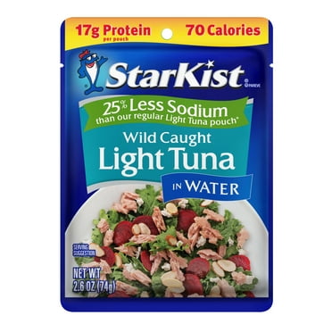 StarKist 25% Less Sodium Light Tuna in Water, 2.6 oz Pouch