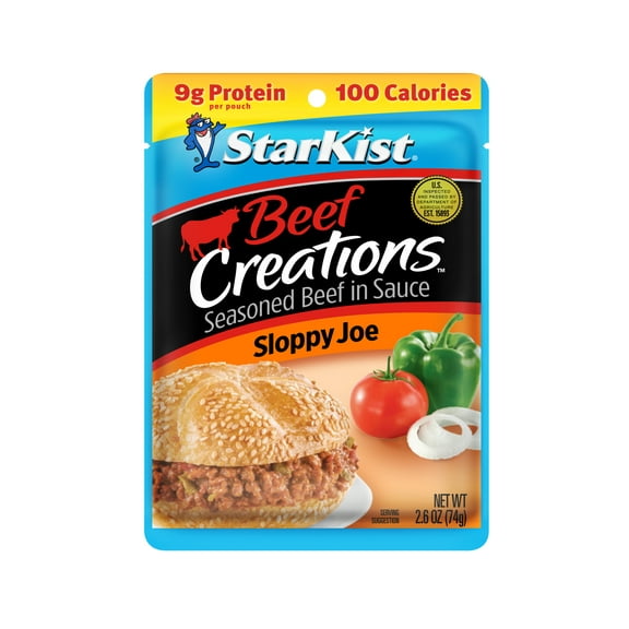 StarKist Beef Creations Sloppy Joe Seasoned Beef in Sauce, 2.6 oz Pouch