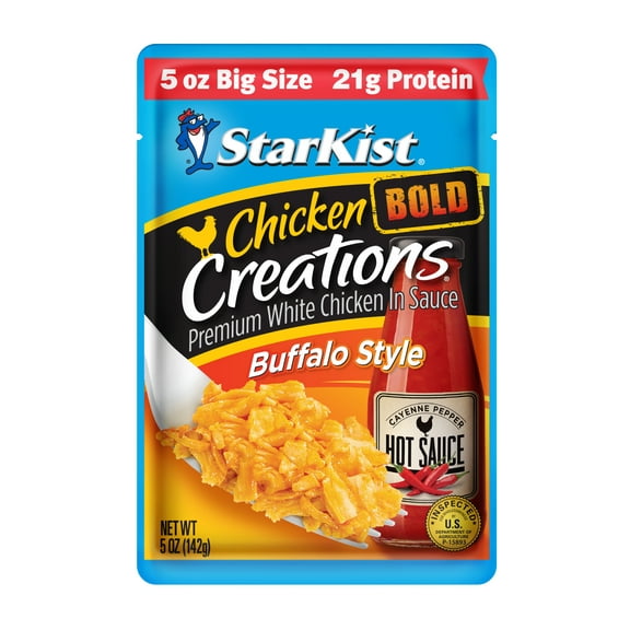 StarKist Chicken Creations Bold Buffalo Style, 5oz Pouch, Premium White Chicken in Sauce