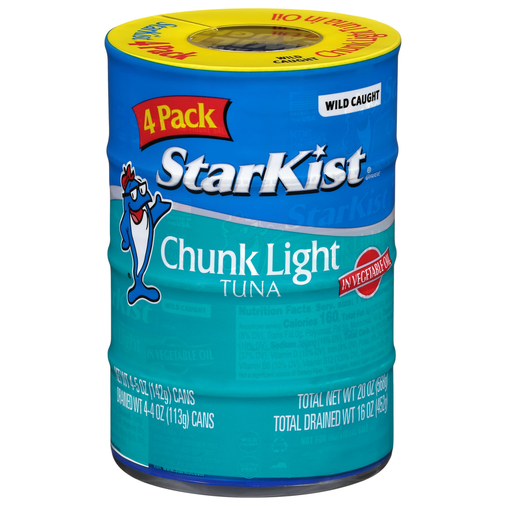 StarKist Chunk Light Tuna in Vegetable Oil, 5 oz, 4 Cans StarKist Chunk Light Tuna in Vegetable Oil, 5 oz, 4 Cans