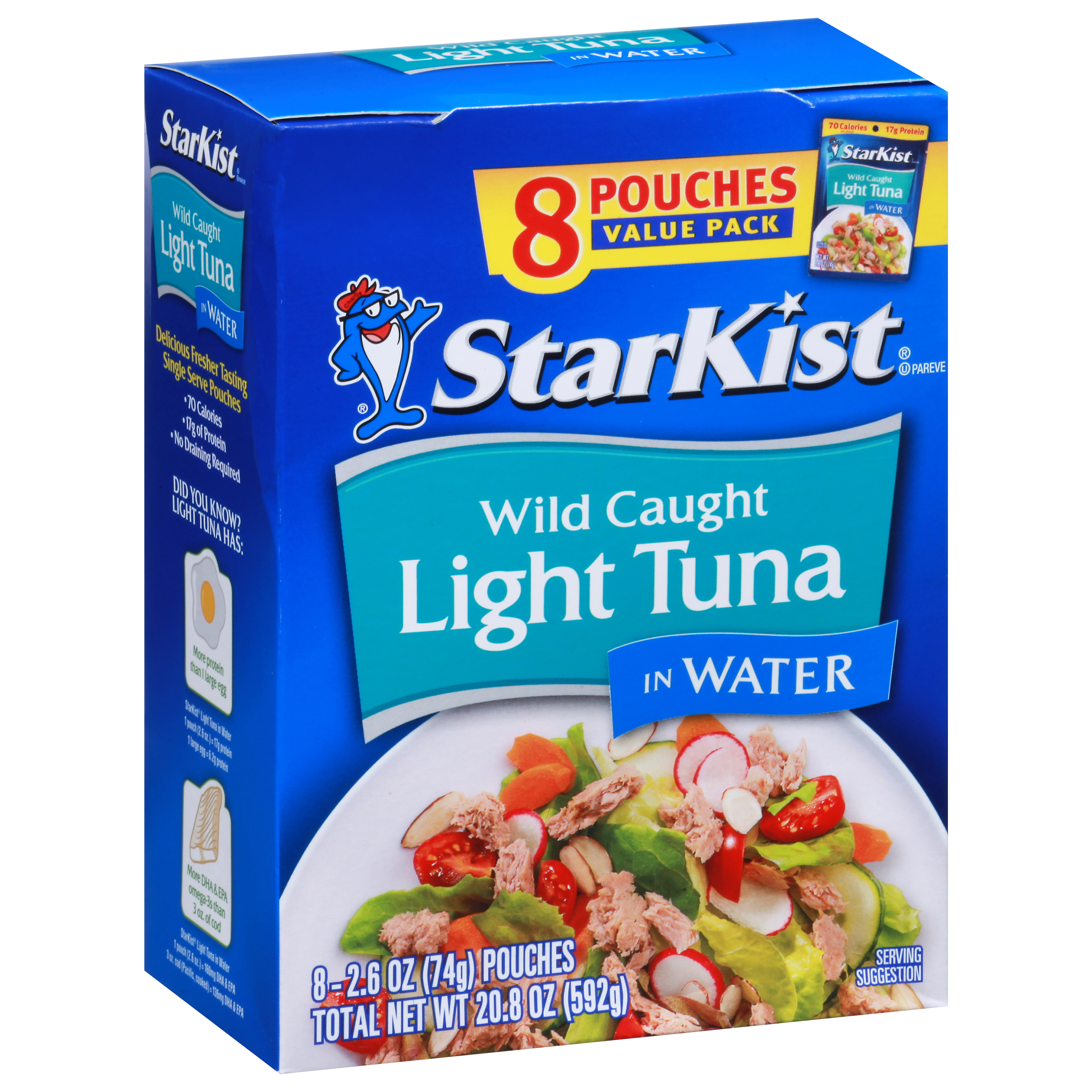 StarKist Chunk Light Tuna in Water, 2.6 oz, 8 Pouches - image 1 of 6
