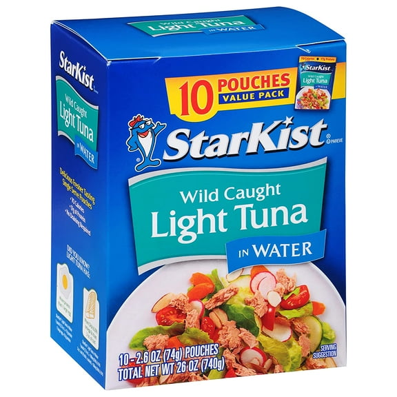 StarKist Wild Caught Light Tuna in Water 10 - 2.6 oz Pouches