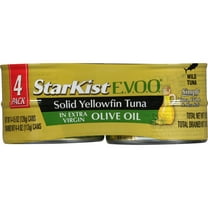 StarKist E.V.O.O. Solid Yellowfin/Light Tuna in Extra Virgin Olive Oil, 4.5 oz, 4 Cans, Packaging May Vary