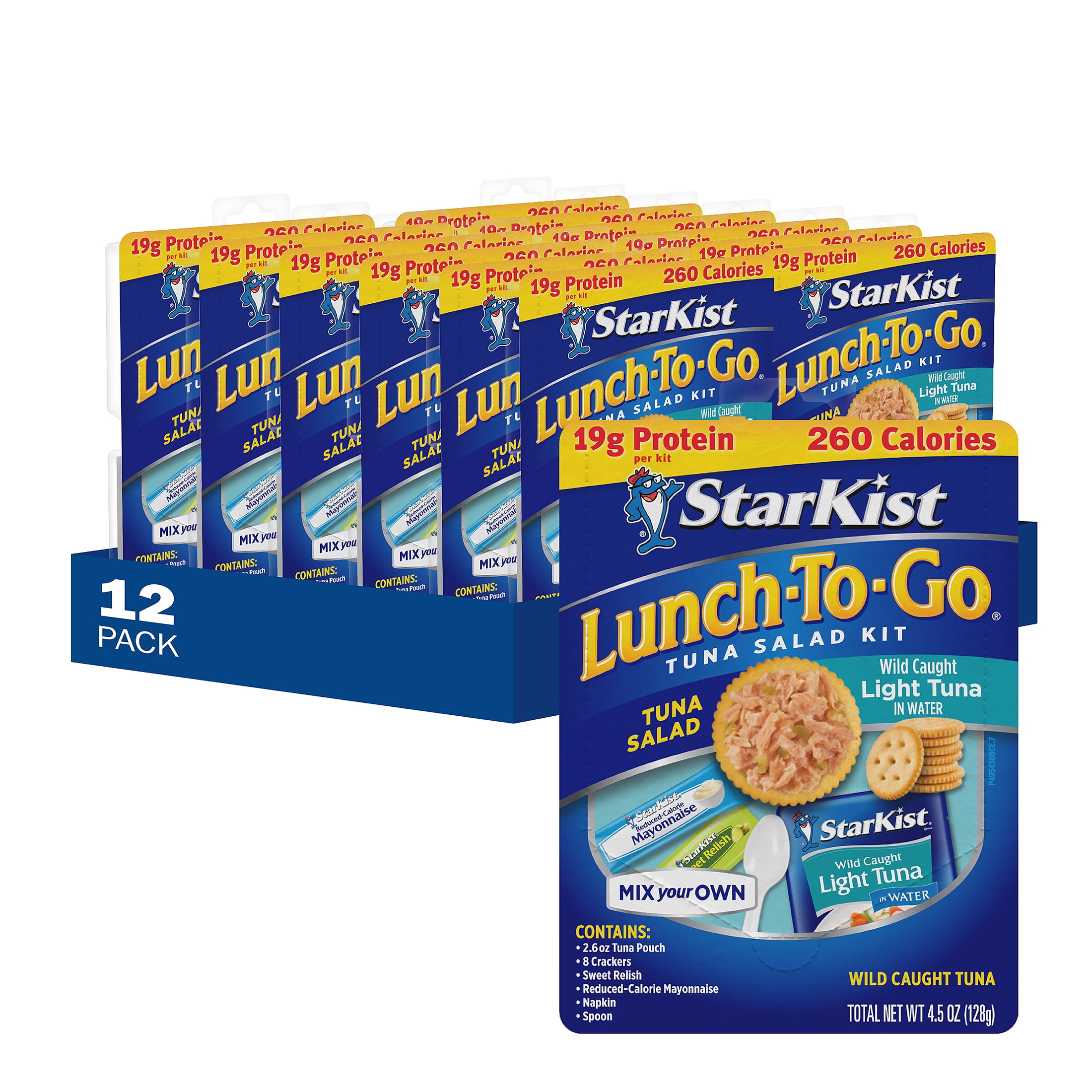 (12 pack) StarKist Lunch-To-Go Mix Your Own Ready-To-Eat Tuna Salad Kit, 4.5 oz Box