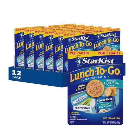 (12 pack) StarKist Lunch-To-Go Mix Your Own Ready-To-Eat Tuna Salad Kit, 4.5 oz Box