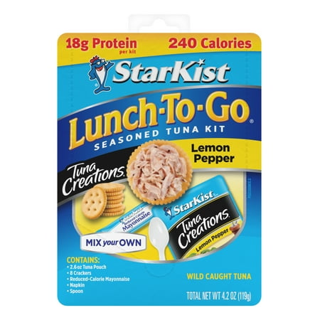StarKist Lunch to-Go Lemon Pepper Tuna Kit, Ready-to-Eat, 18g Protein, 4.2 oz
