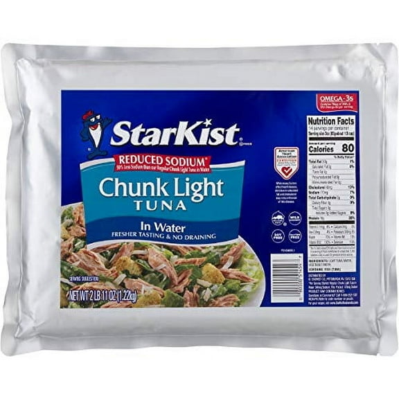 StarKist Reduced Sodium Chunk Light Tuna In Water - 43 oz Pouch (6-Pack)