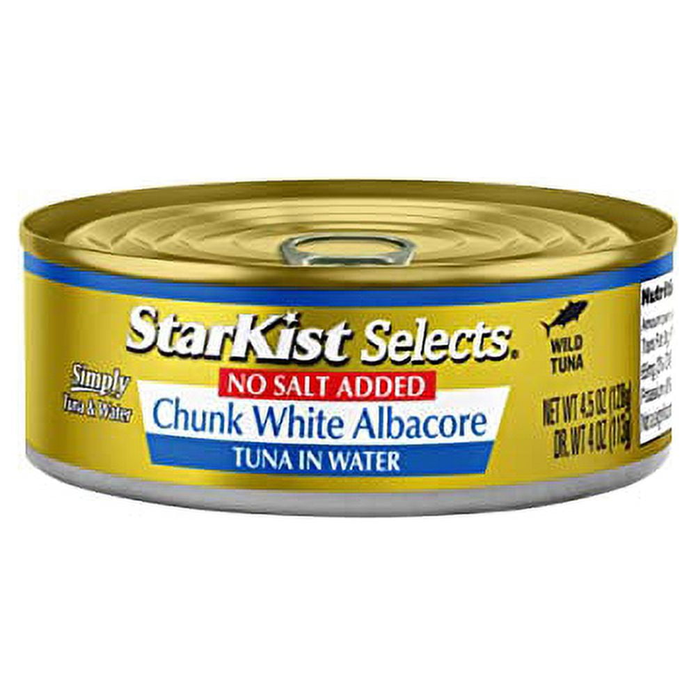 StarKist Selects No Salt Added Chunk White Albacore Tuna in Water - 4.5 ...