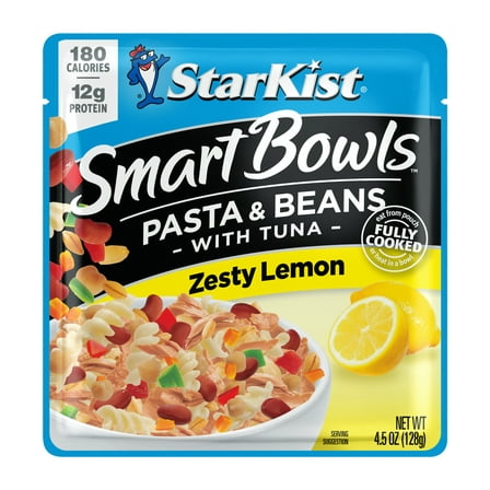 StarKist Smart Bowls Tuna Pasta & Beans Zesty Lemon, 4.5 oz Pouch