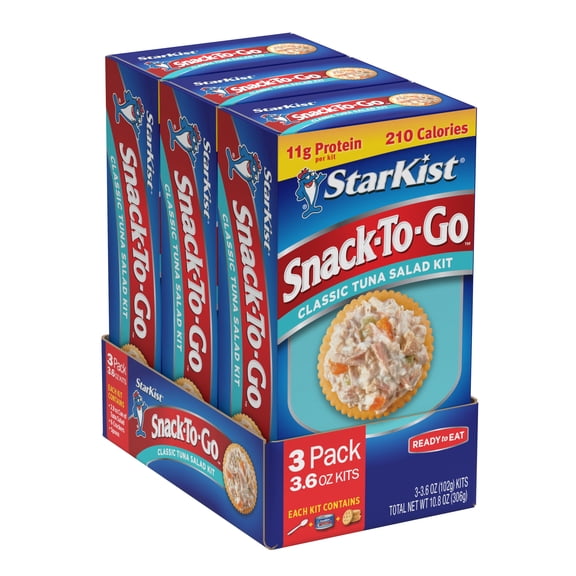 StarKist Snack-to-Go Ready-to-Eat Classic Tuna Salad Kit with Crackers, 10g Protein, 3.6 oz, 3 pack