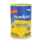 Starkist Solid White Albacore Tuna In Water 25% Less Sodium, Wild Caught, 26g Protein, 5 oz, 4 Cans