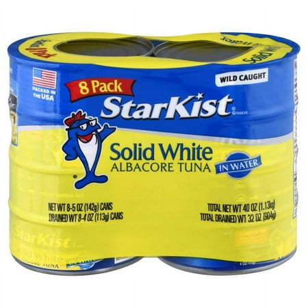 StarKist Solid White Albacore Tuna in Water, 5 oz Can, 8-Pack