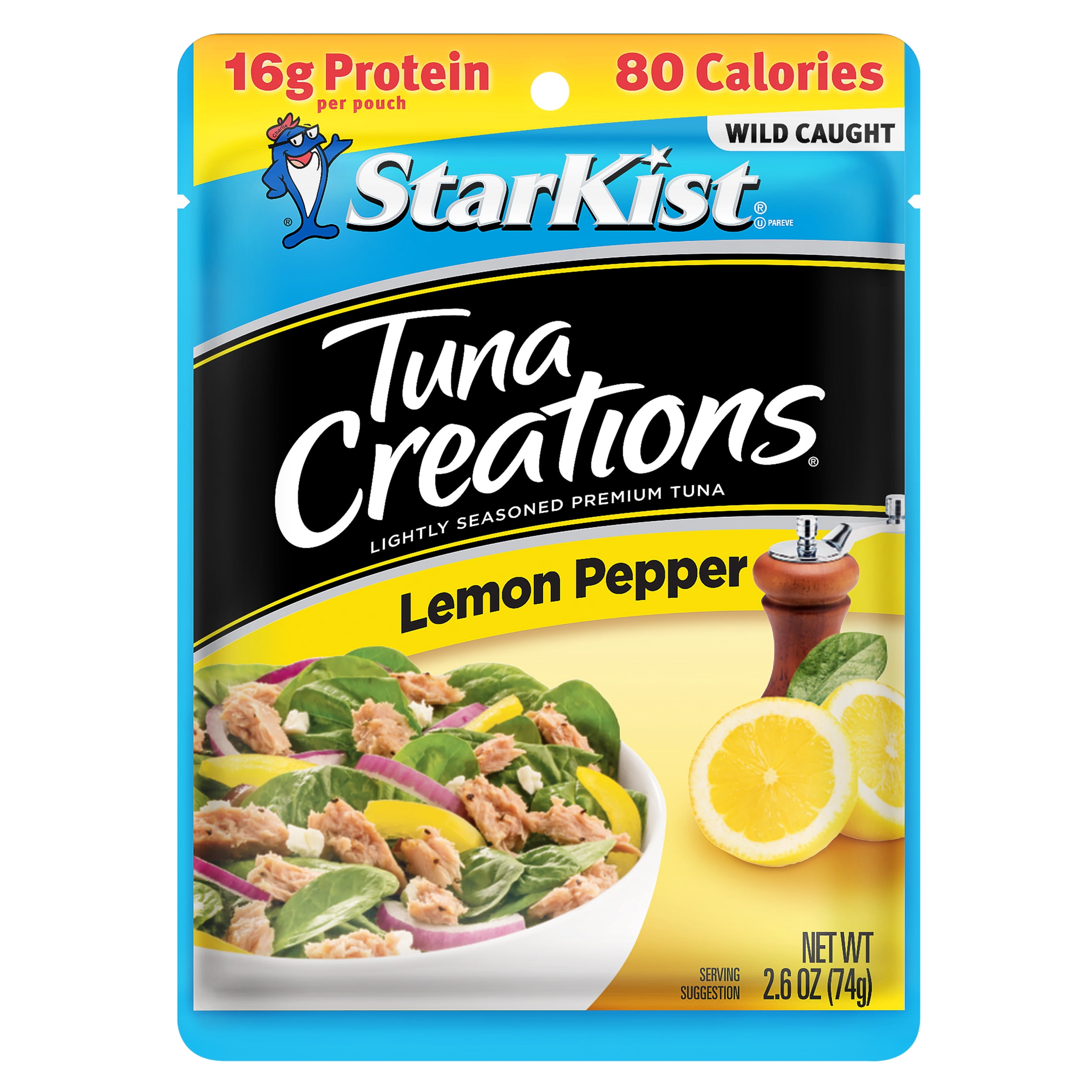 StarKist Tuna Creations, Lemon Pepper, Wild Caught, 16g Protein, 2.6 oz Pouch