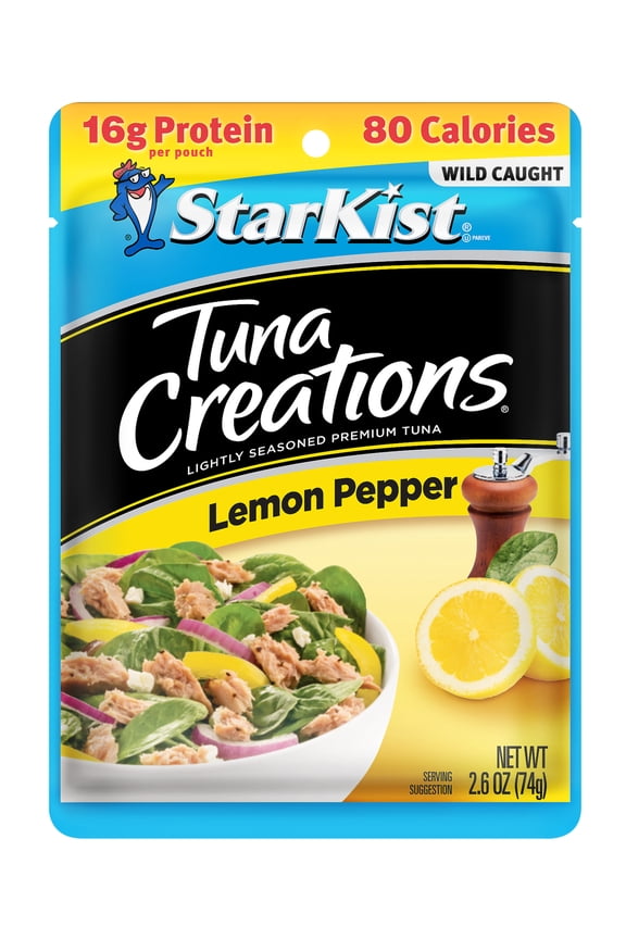 Tuna Creations, Lemon Pepper, Wild Caught, 16g Protein, 2.6 oz Pouch