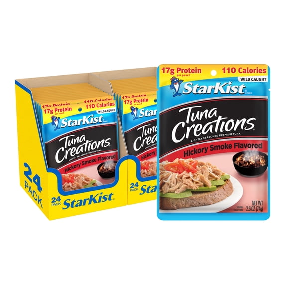 (24 pack) StarKist Tuna Creations, Hickory Smoked, 17g Protein, 2.6 Ounce Pouch