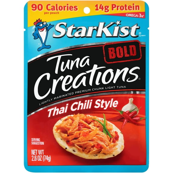 (24 pack) StarKist Tuna Creations Bold Thai Chili Style, Wild Caught, 14g Protein, 2.6 oz Pouch