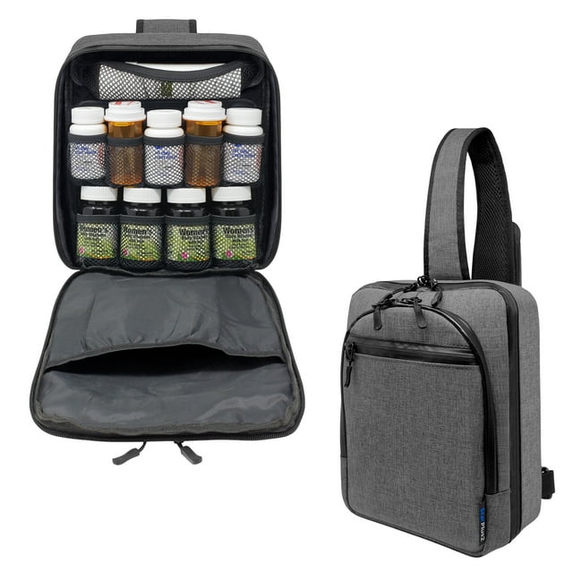 StarPlus2 Cross-body Pill Bottle Bag - Heather Gray