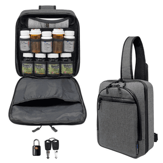 Damero Pill Bottle Organizer, Medicine Bottles Storage Bag Medication  Travel Carrying Case for Pill Organizer, Vitamins, Medical Supplements,  Black