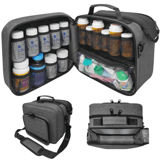 StarPlus2 Large Padded Pill Bottle Organizer, Medicine Bag, Case, Carrier  for Medications, Vitamins, and Medical Supplies - for Home Storage and