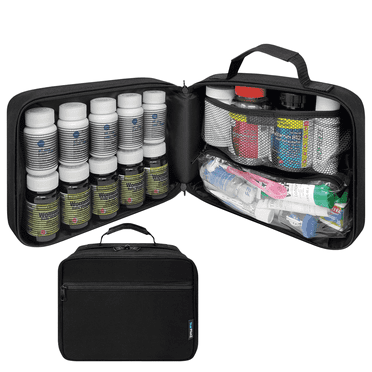 StarPlus2 Large Original Pill Bottle Organizer with Elastic Bands, Medicine Bag - Black