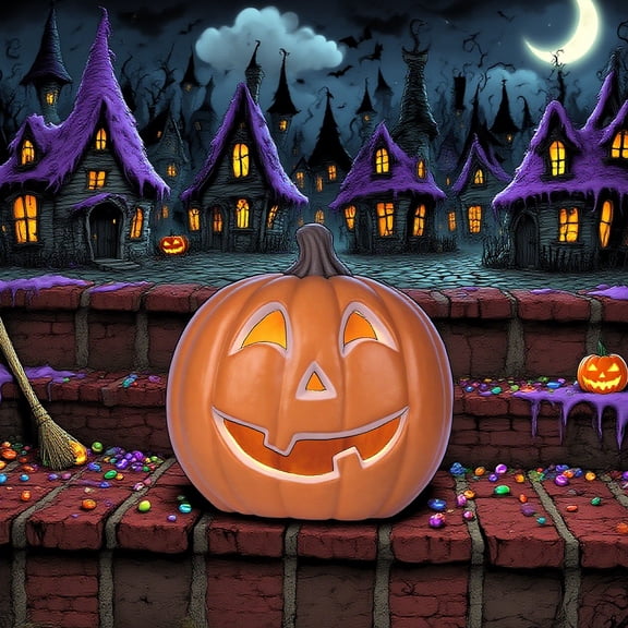 StarQualityBargain 10inch Handmade Orange Jack O Lantern Luminary Pumpkin Halloween Fall Decorations