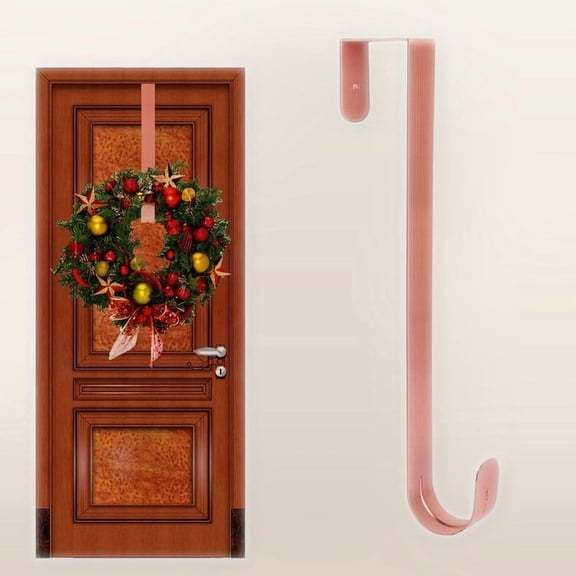 StarQualityBargain 12in Metal Wreath Hanger for Front Door, Non-Scratch Door Hook, Copper