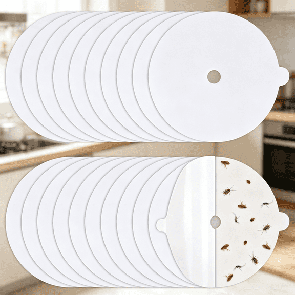 StarQualityBargain 20-Pack Double-Sided Flea Trap Refill Discs, 5.4 in Sticky Glue Boards for Indoor Flea Light Traps