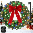 thumbnail image 1 of StarQualityBargain 24 Inch Battery Operated Christmas Wreath with Colorful Multi-Color LEDs, Easy to Fluff Artificial Fir for Front Door, 1 of 8