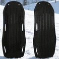 thumbnail image 1 of StarQualityBargain 2Pack Snow Sled with Handles and Ropes, Slippery Plastic Downhill Durable Snow Sled For Kids and Adults, Outdoor Fun, 48''x18'' - Black, 1 of 8