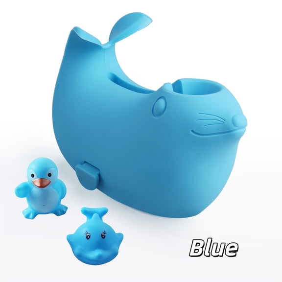 StarQualityBargain Baby Bath Tub Faucet Cover - Silicone Safe Extender Protector With Cute Sea Lions Design, Blue Color For Children