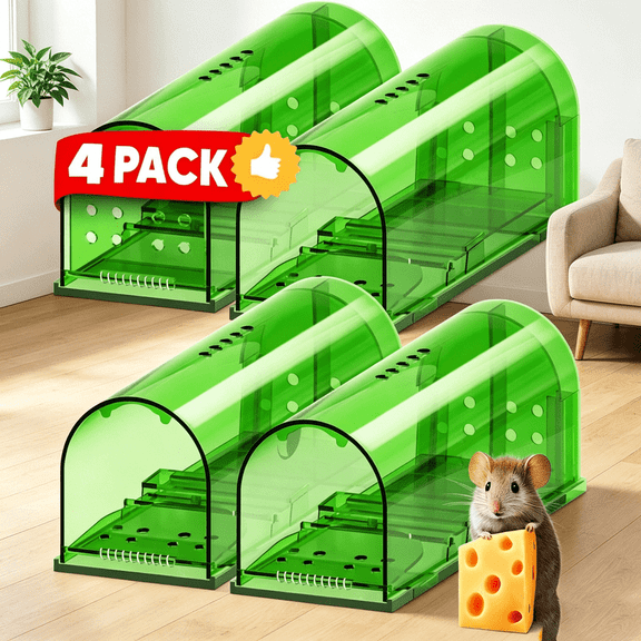 StarQualityBargain Humane Mouse Trap, Catch and Release, Reusable, Indoor/Outdoor, 4 Pack