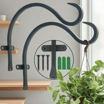 StarQualityBargain Plant Hanging Hook Hanger: 2 Packs, Heavy Duty Metal Outdoor Bracket for Baskets, Wall Holder for Plants, Lanterns, Bird Feeders, Garden Chain Planter