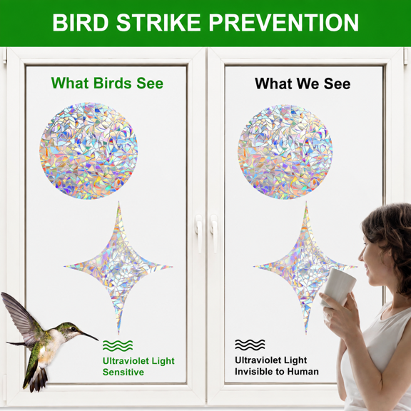 StarRound 42-Pack Anti-Collision Window Alert Decals Bird Strike Prevention Stickers