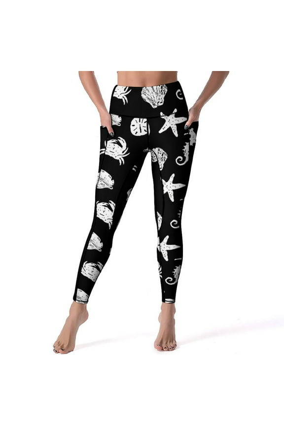 StarShells Leggings With Pockets Modern Yoga Pants High Waist Running Yoga Legging Casual Quick-Dry Sports Tights