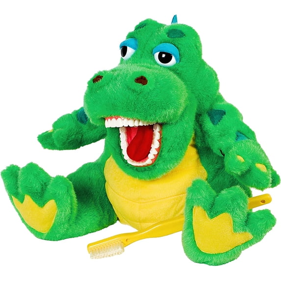 StarSmilez kids toothbrush alligator puppet Oral health dental presentation Child floss education
