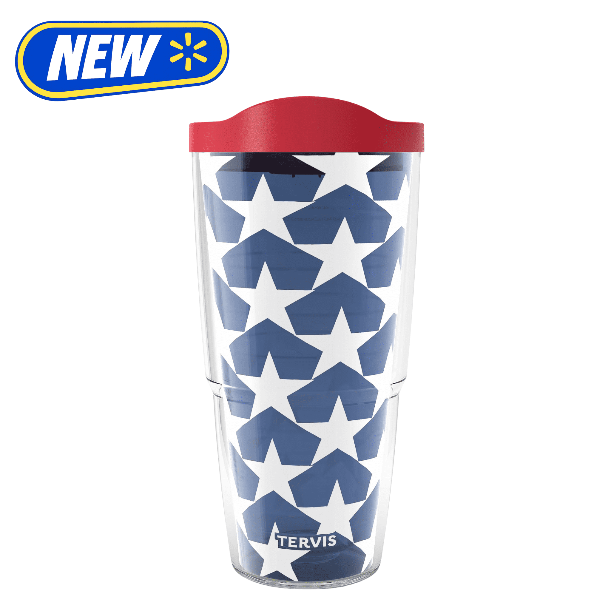 Tervis Star Spangled Double Walled Insulated Tumbler Travel Cup Keeps Drinks Cold & Hot, 24OZ