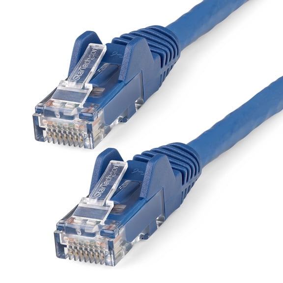 StarTech 1ft (30cm) CAT6 Ethernet Cable - LSZH (Low Smoke Zero Halogen) - 10 Gigabit 250Mhz 100W PoE RJ45 UTP Network Patch Cord Snagless w/Strain Relief - Blue CAT 6, ETL Verified (N6LPATCH1BL)